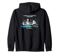 Chess Is My Second Language - Funny Loading Bar Game Lovers Zip Hoodie