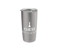 Chess is My Therapy Funny Chess Lover Strategy Board Game Stainless Steel Insulated Tumbler