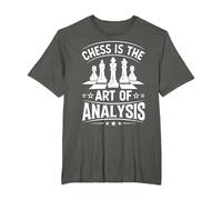 Chess is The Art of Analysis T-Shirt, Men's Big and Tall, Asphalt Grey, 5X Tall