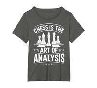 Chess is The Art of Analysis T-Shirt, Women's Plus, Asphalt Grey, 3X