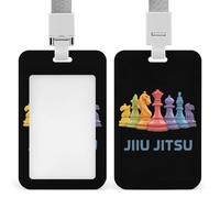 Chess Jiu Jitsu Card Holder Cute ID Badge Holders Card Protector for Office Work Women Men