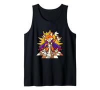 Chess King Fox Crown Knight Pawn Royal Strategy Cartoon Art Tank Top