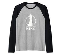 Chess King Minimal Royal Strategy Emblem for Players Design Raglan Baseball Tee