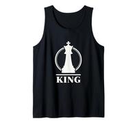 Chess King Minimal Royal Strategy Emblem for Players Design Tank Top