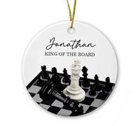 Chess King Of The Board Christmas Tree Hanging Ornament Beautiful Tree Decorations Double Sided Xmas Hanging Ornament For Wedding New Years Office