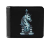Chess King Queen Knight Men's Bifold Wallet Slim Cash Card Holder Leather Purse