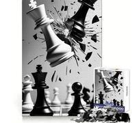 Chess Kings Collision 1000 Piece Jigsaw Puzzles for Teenagers Critical Think Time Well Spent Firm Fit Unique Xmas Gift (38x26cm)