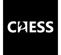 Chess Logo with a Picture of a Horse Replacing The Letter Wall Decals 39.6x162.4cm It Won't Fall Off White
