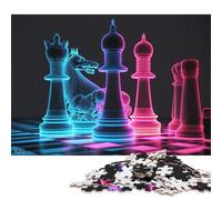 Chess Neon Puzzle for Adults And Teenagers 500 Pieces Puzzles for Teenagers Gifts Game Toys for Adults 500pcs (52x38cm)