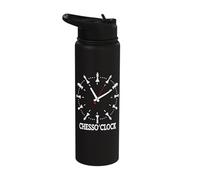 Chess O'clock Board Game Player Chess Players Stainless Steel Insulated Water Bottle