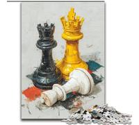 Chess Oil Painting Jigsaw Puzzles 1000 Pieces for Adults Teens, Educational Games Home Decoration Unique Home Decor And Gifts (26x38cm)