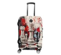 Chess Paiting Printed Luggage Cover Washable Suitcase Protector Fits 19-32 Inch Funny Travel Accessories