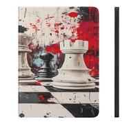 Chess Paiting Printed Tablet Cases Compatible with iPad Series Pencil Holder Slim Trifold Stand Protective Cover