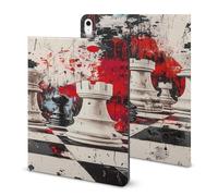 Chess Paiting Printed Tablet Cases Compatible with iPad Series Pencil Holder Slim Trifold Stand Protective Cover