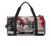 Chess Paiting Travel Duffle Bag with Shoes Compartment