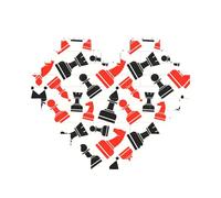 Chess Pattern Print Building Brick Block Puzzle Heart Shaped,Christmas Valentines Birthday Anniversary Presents