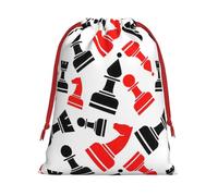 Chess Pattern Print Gift Reusable Bag Drawstring Festive Birthday Presents Daily Storage Office Supplies