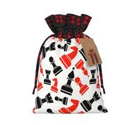 Chess Pattern Print Gift Reusable Bags Festive Drawstring Party Favors Pouches Versatile Seasonal