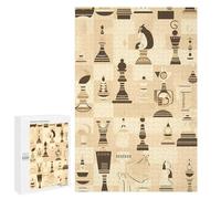 Chess Pattern Print Jigsaw Puzzles for Adults 1000 PCS Wooden Puzzles Unique Puzzle Gifts