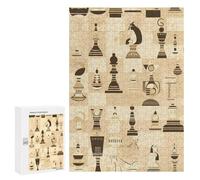 Chess Pattern Print Jigsaw Puzzles for Adults 300 PCS Wooden Puzzles Unique Puzzle Gifts