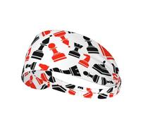 Chess Pattern Print Non-Slip Elastic Running Headband, Sweat Absorbing Stretchy Hair Bands For Gym Yoga, Soft Skin-Friendly Foldable Workout Headband