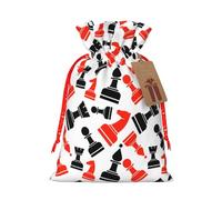 Chess Pattern Print Reusable Eco-Friendly Gift Drawstring Bag For Party Favors Seasonal Celebrations