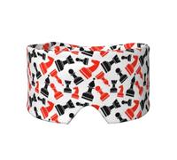 Chess Pattern Print Sleep Eye and Ear Muffs Cover Adults Kids Soft Blackout Travel Nap Aid Home Office