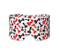 Chess Pattern Print Sleep Eye and Ear Muffs Soft Blackout for Adults Kids Comfortable Travel Nap Aid