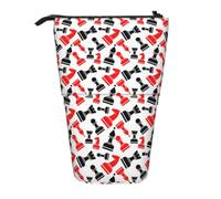 Chess Pattern Print Telescopic Pencil Case Portable Bag Makeup Pouch Stationery Organizer Office Travel