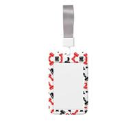 Chess Pattern Printed Card Badge Holder with Neck Strap, Vertical Cards Holder Anti-Scratch and Easy-Scan, for Office, School