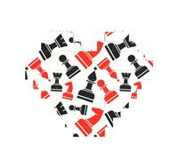 Chess Pattern Printed Jigsaw Puzzle 10.8x12.8 CM, Heart-Shaped Puzzle Challenging Game for Adults, Fun Decorative Wall Decor