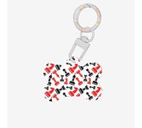 Chess Pattern Printing Acrylic Dog Bone Ornament Pet Tags Key Chain Holiday for Lovers Dogs Gift
