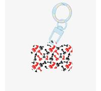 Chess Pattern Printing Acrylic Dog Bone Ornament Pet Tags Key Chain Holiday for Lovers Dogs Gift