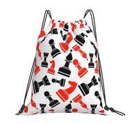Chess Pattern Unisex Drawstring Bag Waterproof Drawstring Backpack Large Gym Sack For Picnic Climbing Hiking