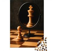 Chess Pawn King Reflection 1000 Piece Jigsaw Puzzle for Adults, 52x38cm/1000pcs, Quiet Home Activity, Relaxing Indoor Time And Quiet Weekends