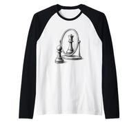 Chess Pawn Queen Mirror Reflection Gift Raglan Baseball Tee