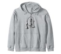 Chess Pawn Queen Mirror Reflection Gift Zip Hoodie