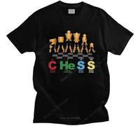 Chess Periodic Elements Tshirt for Men Short Sleeve Streetwear Chessboard Game T Shirts Fashion Cotton T-Shirt Gift Idea Size S Black