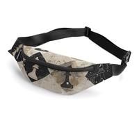 Chess Piece Brown Pattern Fanny Packs with Zipper, Personalized Waist Bags with Multiple Pockets, Adjustable Sling Bag for Travel, Waterproof Belt Bag, Crossbody Bags for Unisex