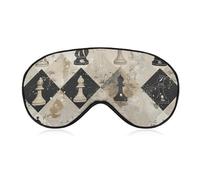 Chess Piece Brown Pattern Sleep Mask for Women Men Side Sleeper Eye Cover with Adjustable Strap Soft Breathable Blackout Mask Slip-Free Deep Sleeping Travel Essentials