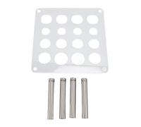 Chess Piece Die Holder 16 Holes Acrylic Board with Aluminum Support Rods for International Chess Making Crafting and Organizing Chess Pieces Professional and Novice Players