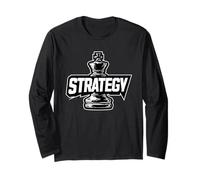 Chess Piece King - Strategy | Minimalist Design Long Sleeve T-Shirt