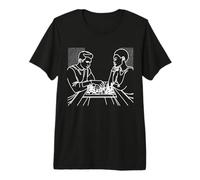 Chess Piece One Line Art Drawing Chess Premium T-Shirt