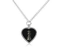 Chess Piece Pet Ash Necklace Keepsake Memorial Heart Pendant Jewelry
