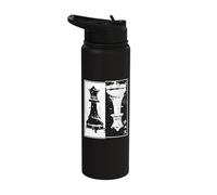 Chess Piece Queen Japanese Aesthetic Mind Sport Game Chess Stainless Steel Insulated Water Bottle