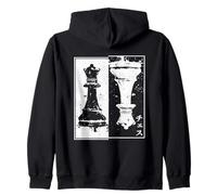 Chess Piece Queen Japanese Aesthetic Mind Sport Game Chess Zip Hoodie