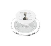 Chess Piece Vintage Retro Blueprint King Pawn Chess Lovers PopSockets PopGrip for MagSafe