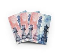 Chess Piece Watercolour Greeting Card Abstract Strategy Any Occasion Set of 3 Blank Inside 5x7 Inch 13x18 cm