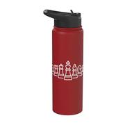 Chess Pieces Board Game Chess Stainless Steel Insulated Water Bottle