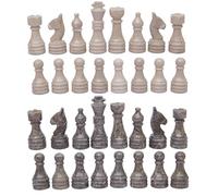 Chess Pieces - Complete Set with Weighted Marble Pieces 12 X 12 Marble Chess Board Compatibility | Timeless Elegance in Chess Pieces Stone (Grey & Verona)